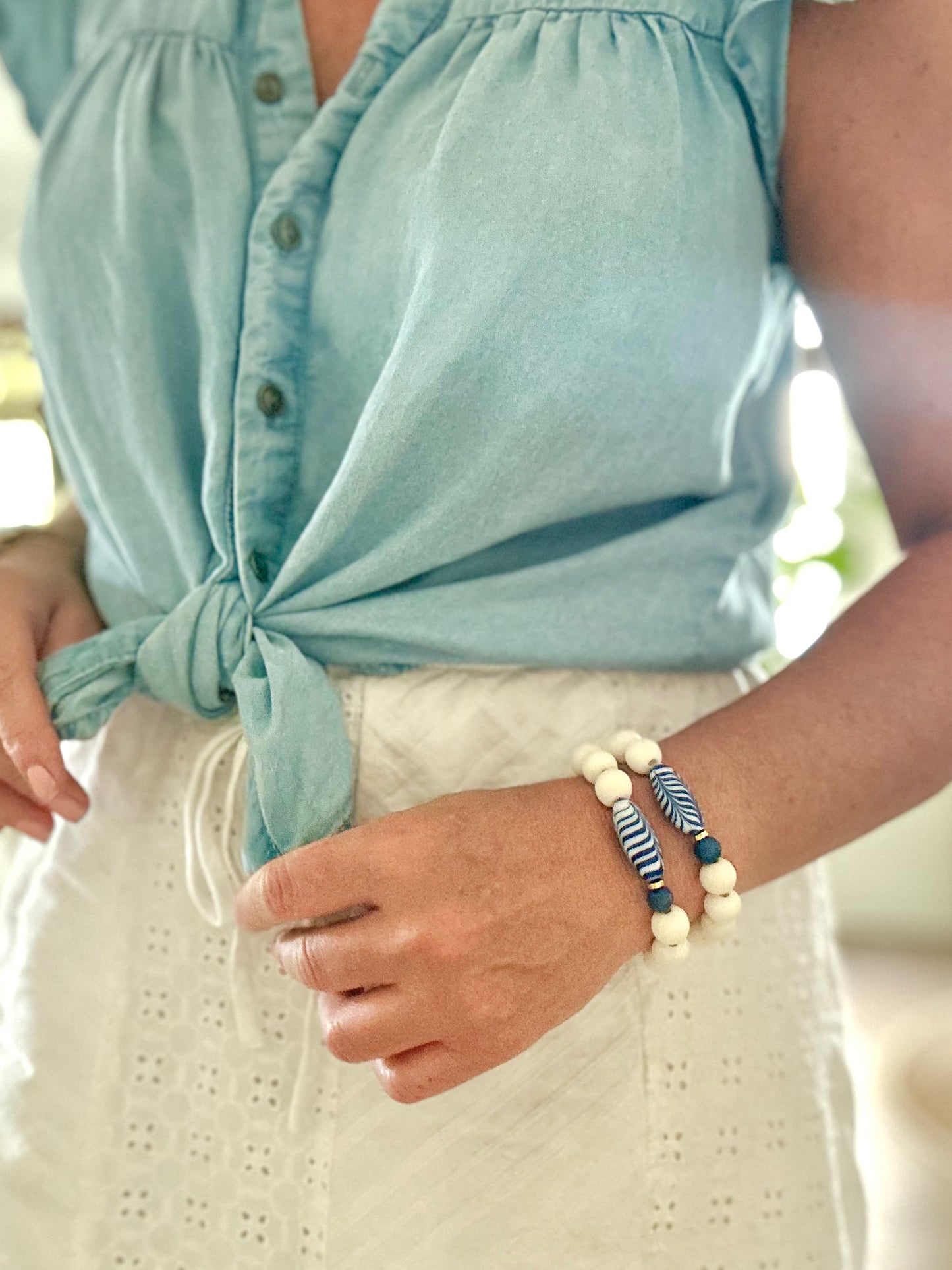 White Caps Nautical bracelet