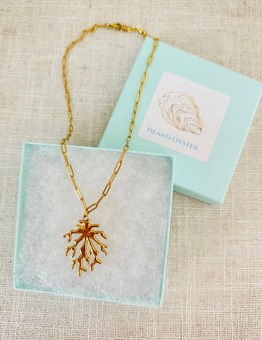 Gold Coral Necklace
