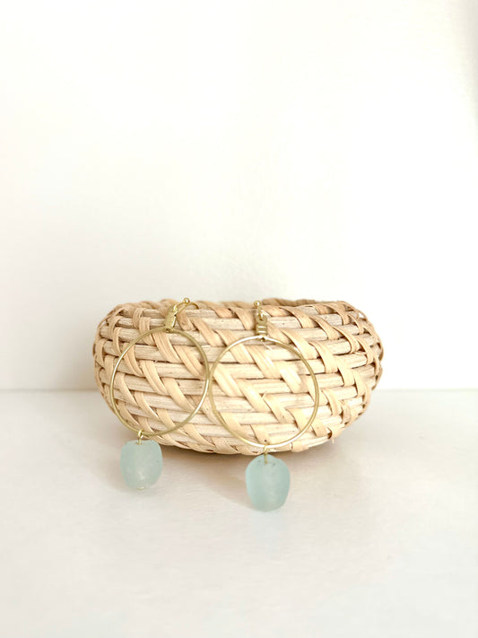 Simply Sea Glass Earrings / 4 Colors