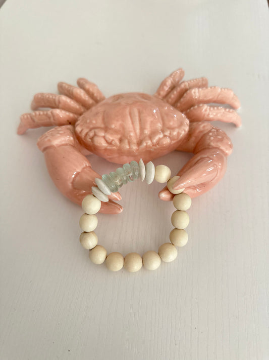 Clear Ashanti Sea Glass Bracelet