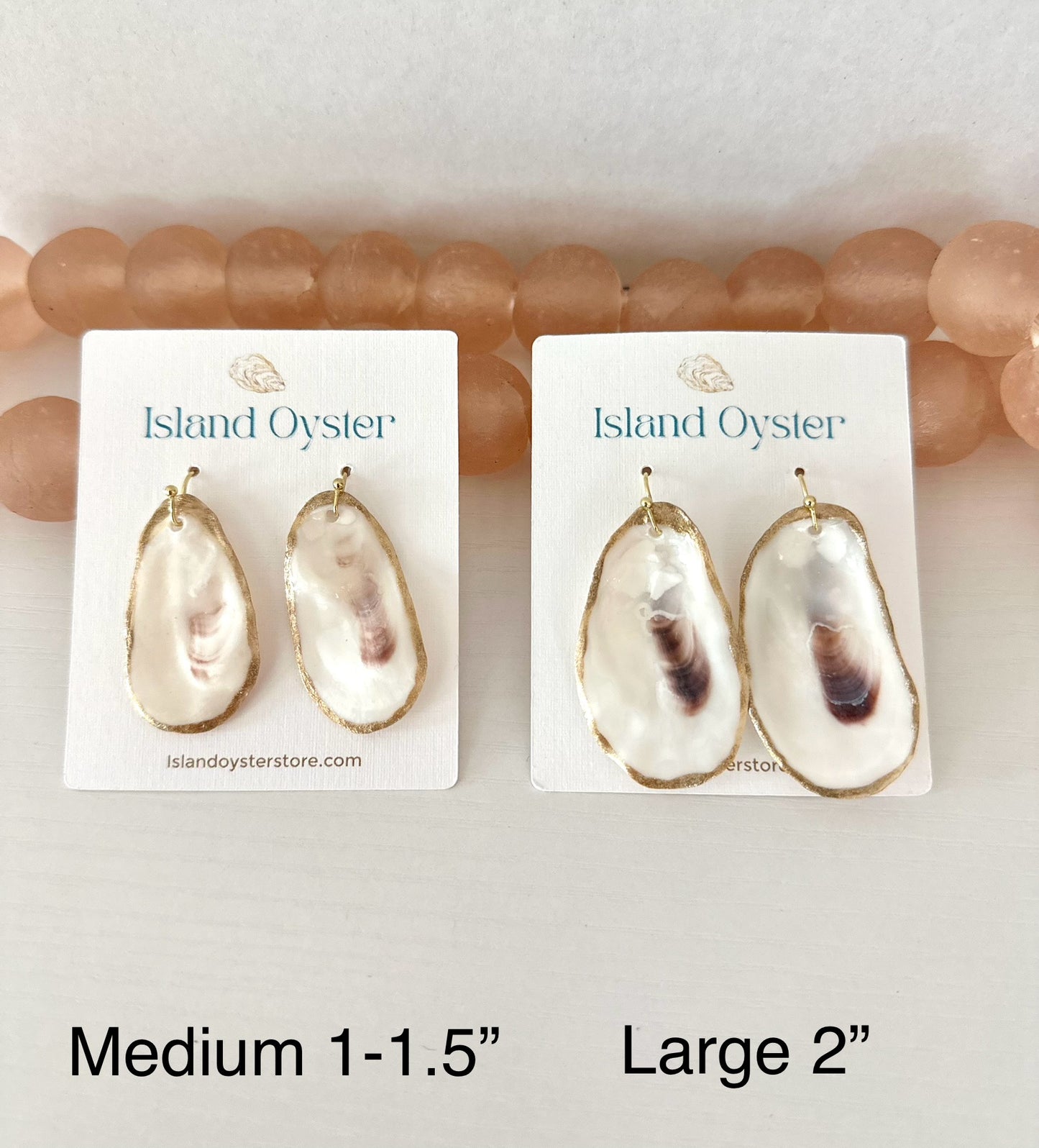 Natural Oyster Shell Earrings | Studs + Dangle