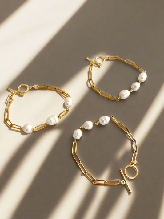 3 Pearl Toggle Bracelet