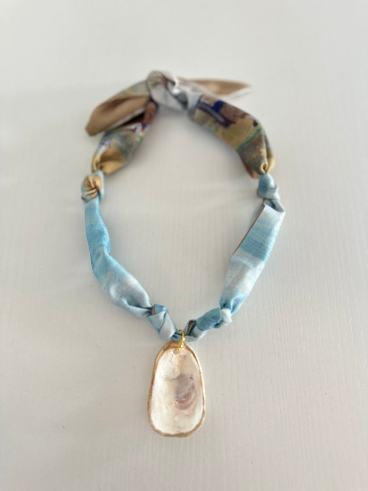 Knotted Scarf + Oyster Necklace | Watercolor Art