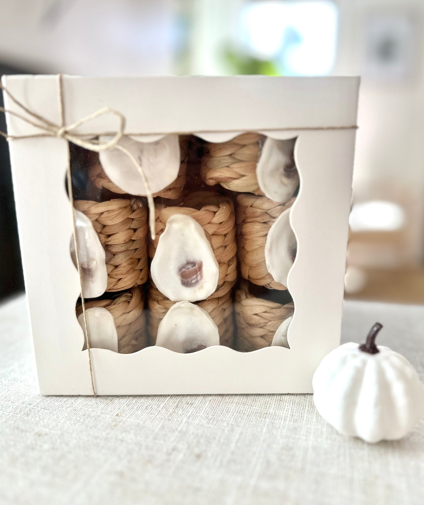 Oyster Shell Napkin Ring Set of 8