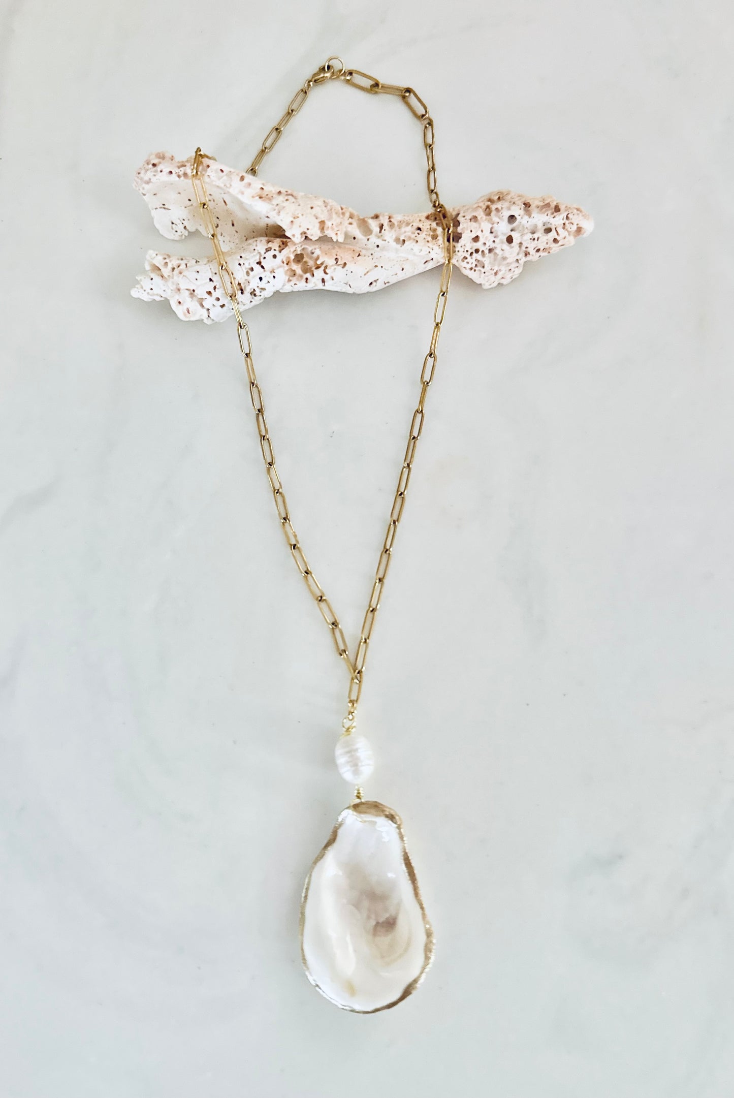 No Grit, No Pearl Oyster Shell Necklace