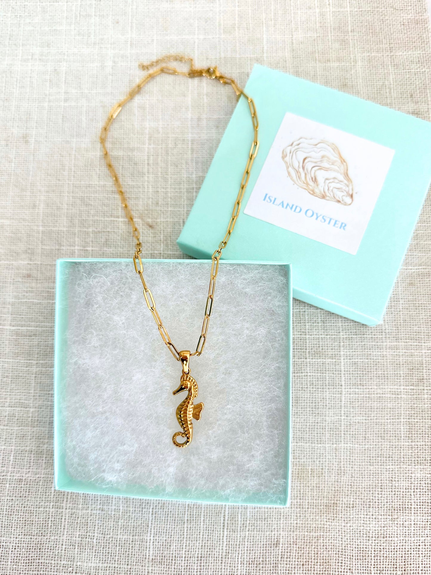 Paperclip Charm Necklace | Seahorse, Faith, Pearl