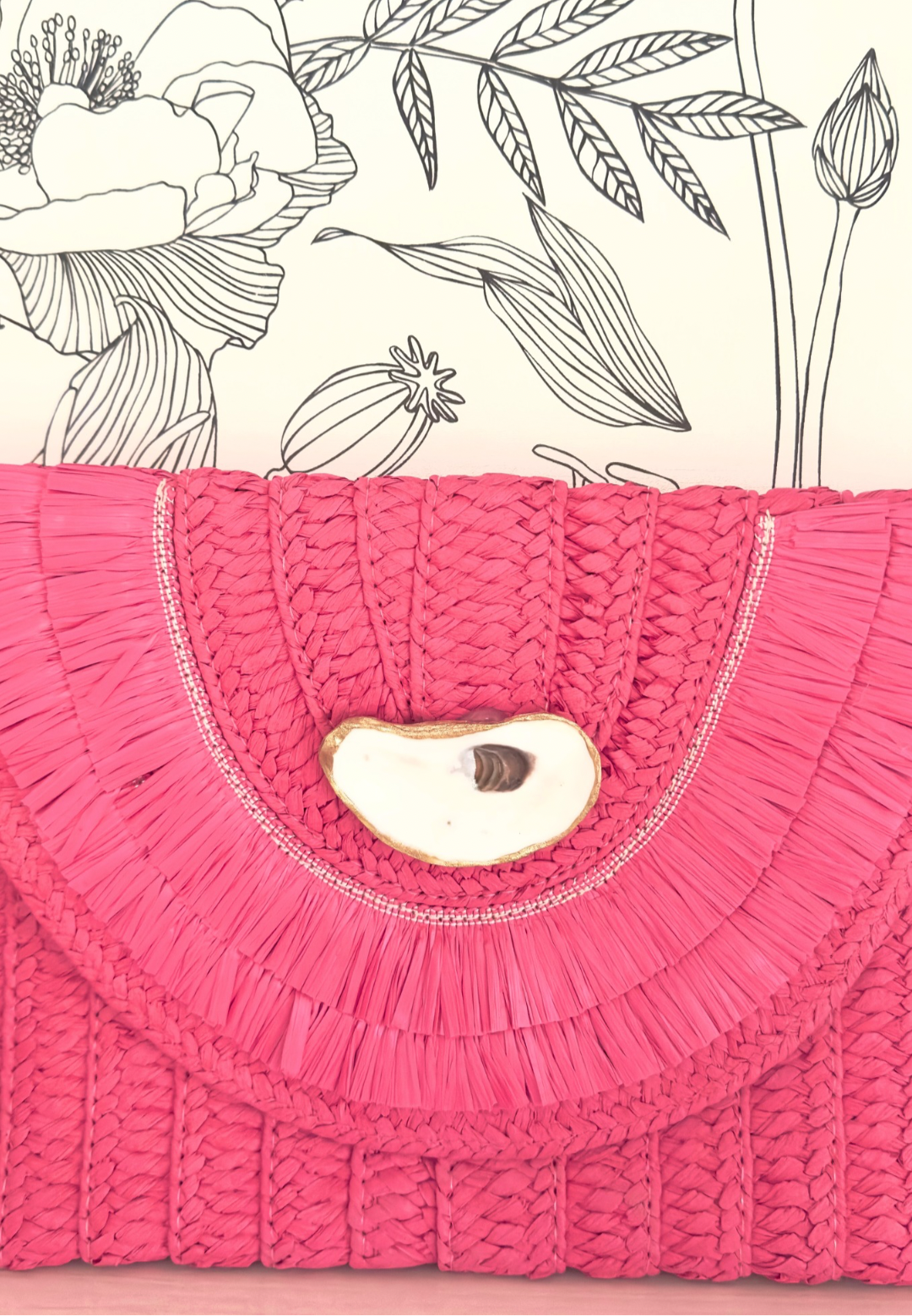 Island Oyster Straw Clutch | 2 colors