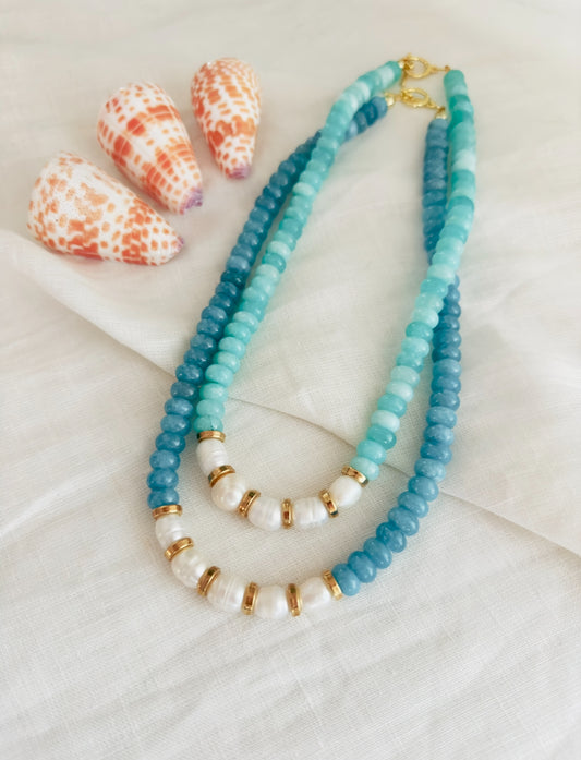 Blue Tides Pearl Necklace