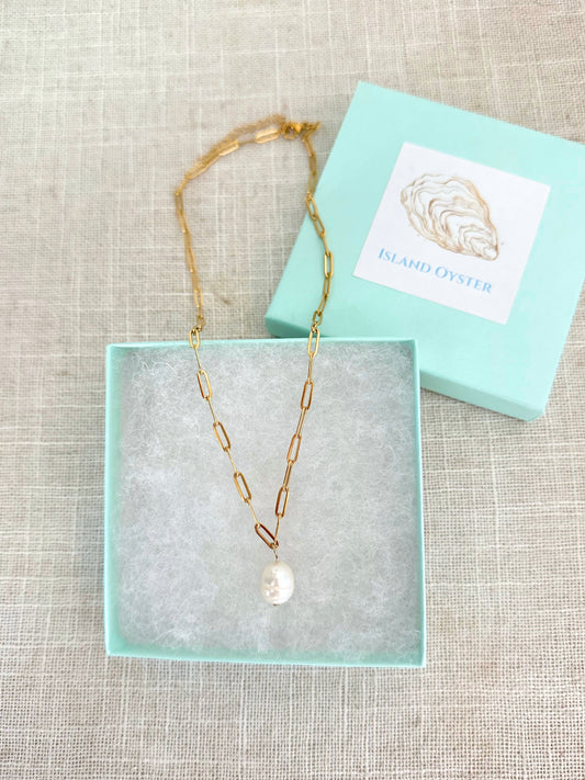 Paperclip Chain Necklace with Pendant | 3 Styles