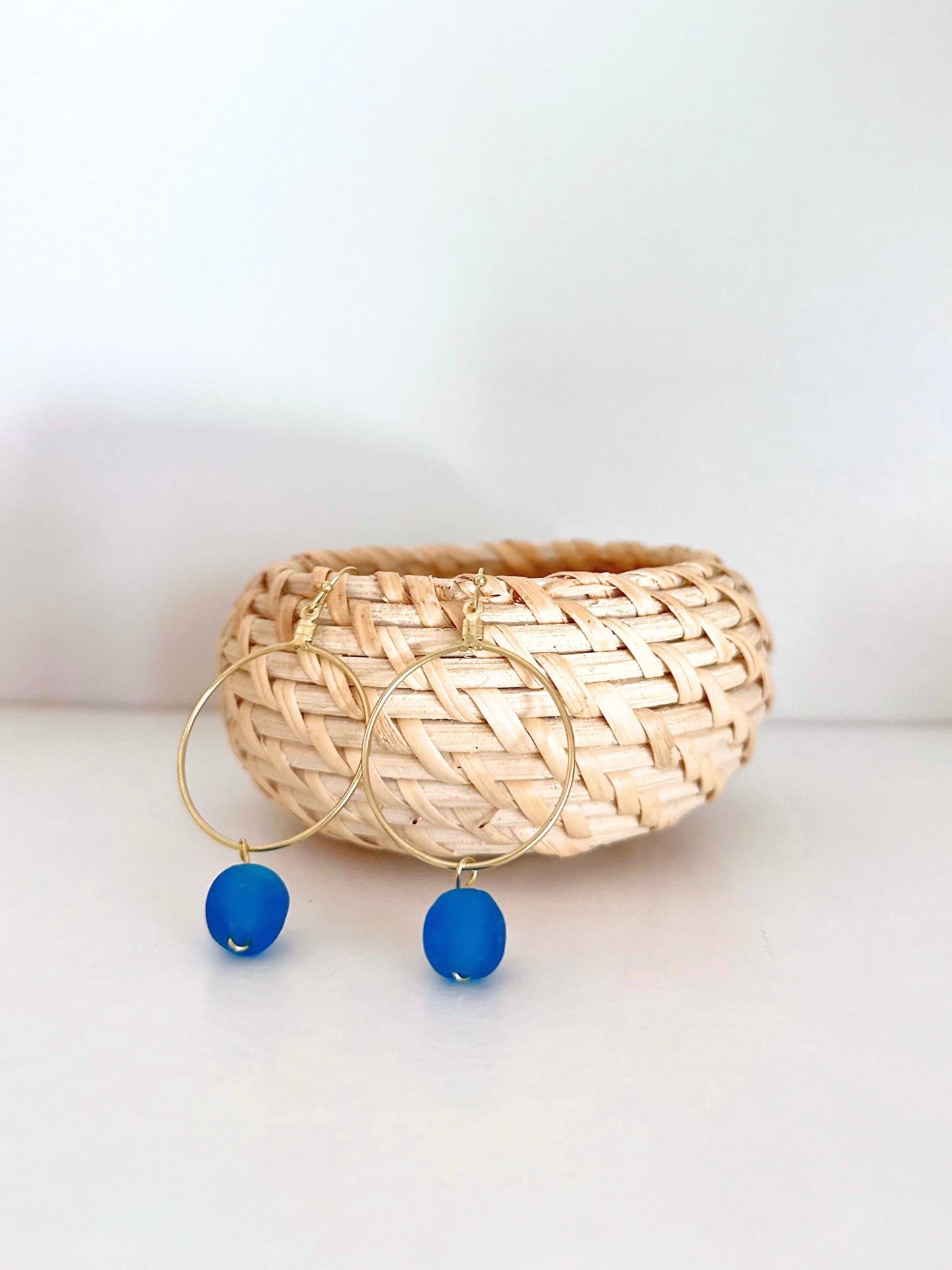 Simply Sea Glass Earrings / 3 Colors