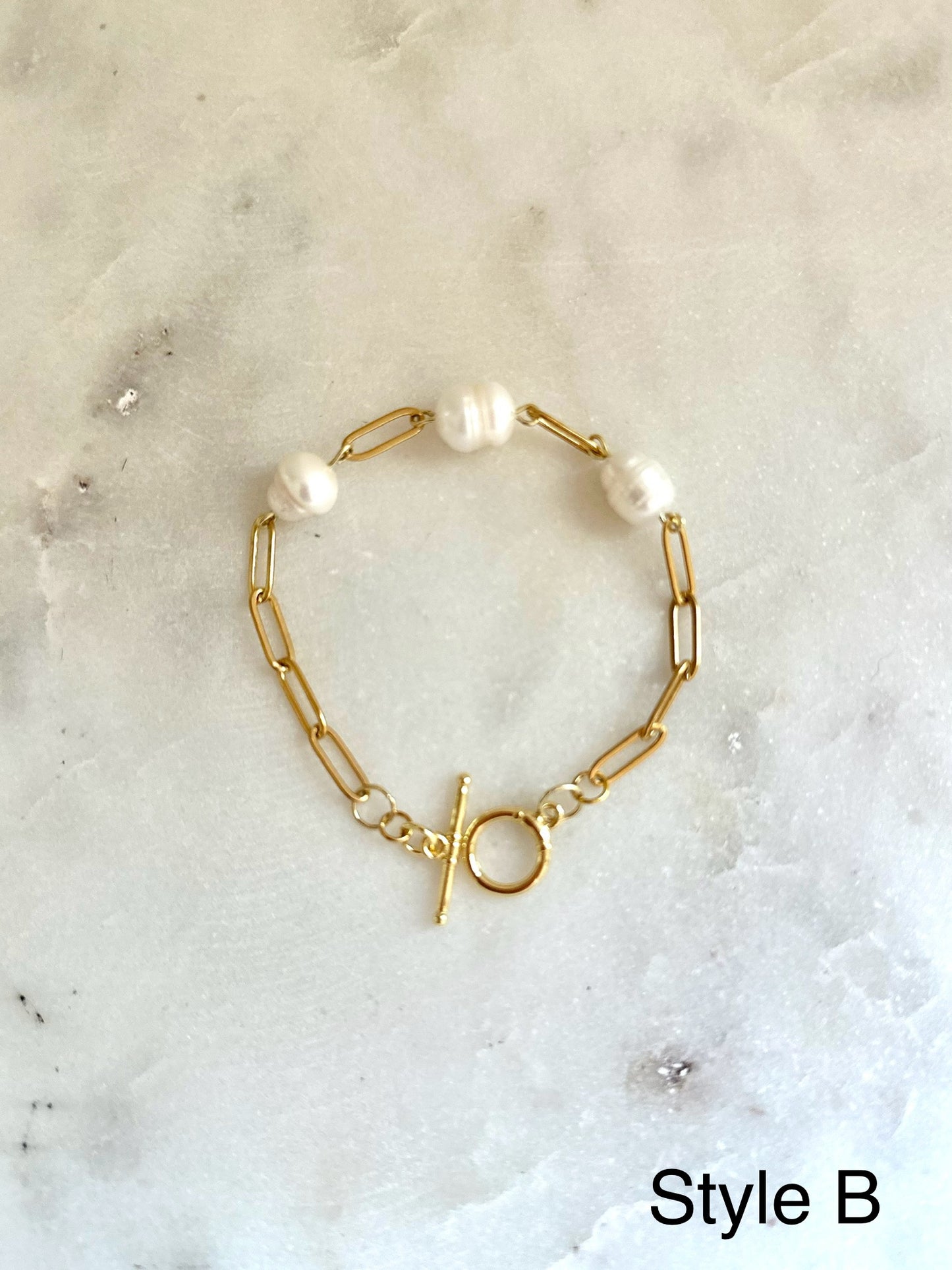 3 Pearl Toggle Bracelet Collection