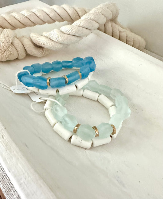 ‘Making Waves’ Sea Glass Bracelet Set | 3 colors