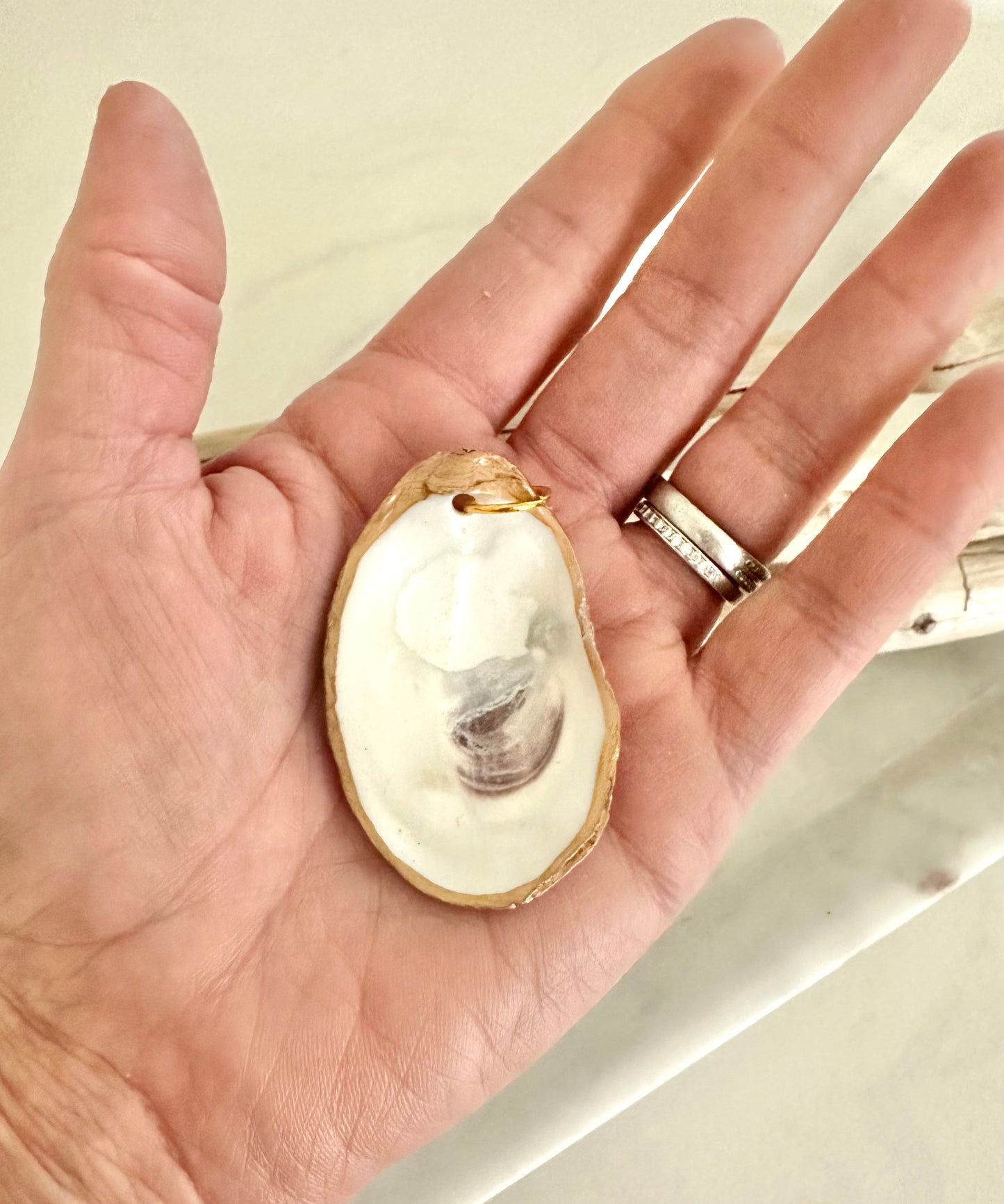 Gilded Oyster Shell Pendant