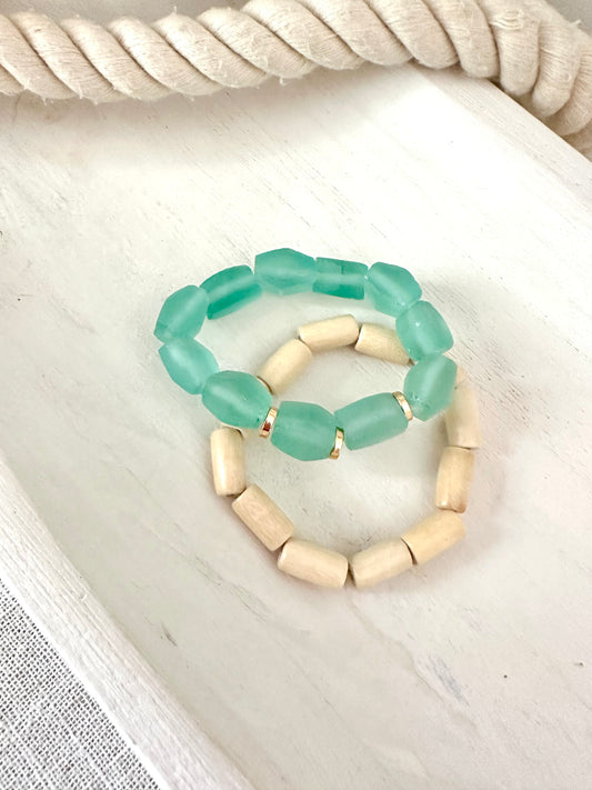‘Making Waves’ Sea Glass Bracelet Set | 3 colors