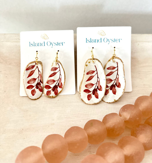 Cranberry Bay Oyster Shell Earrings
