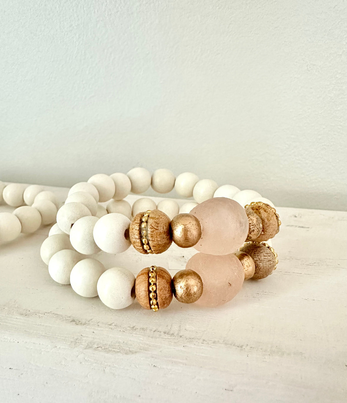 Sea Glass + Coconut Bracelet | 2 Colors