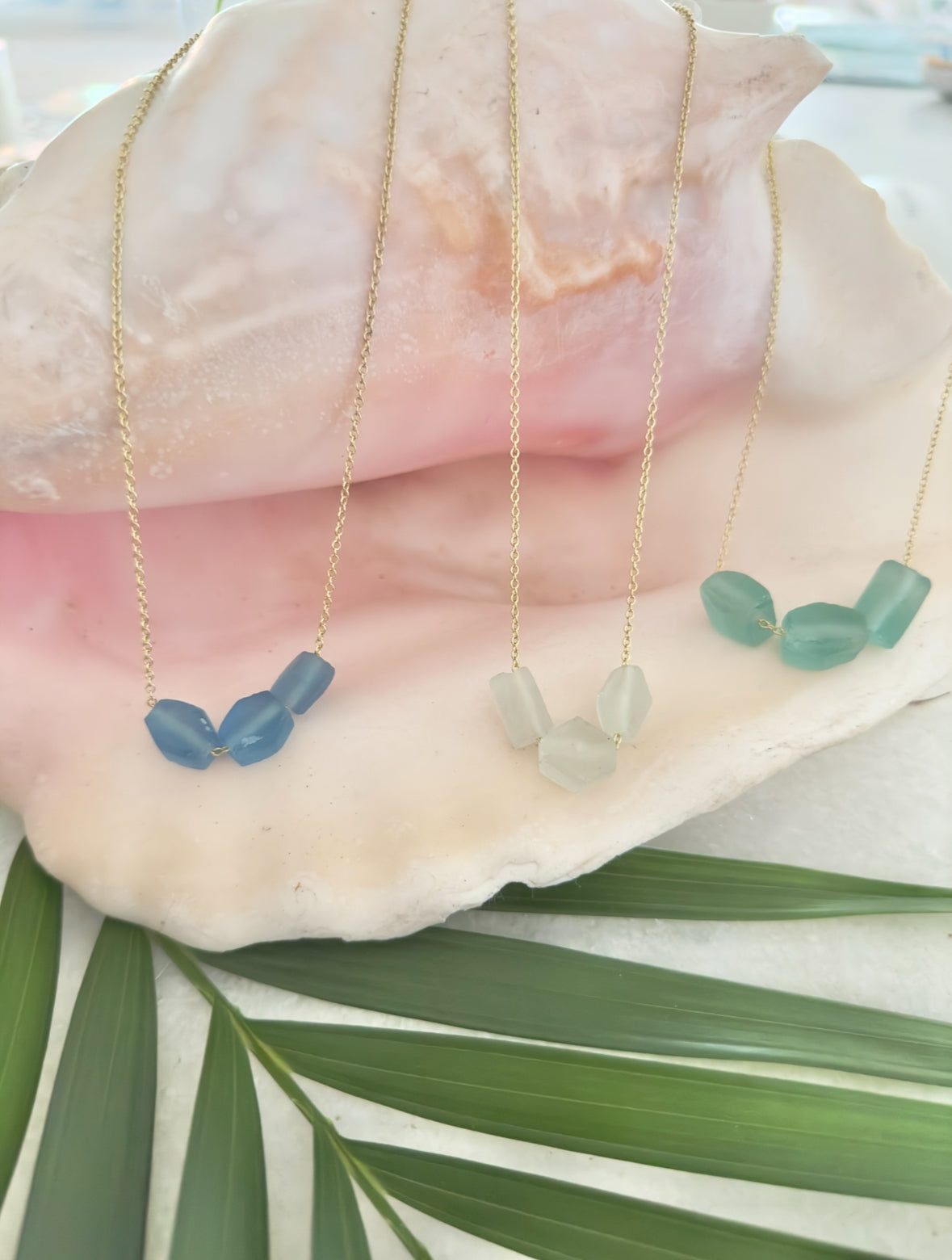 Hexagon Sea Glass Necklace | 2 colors