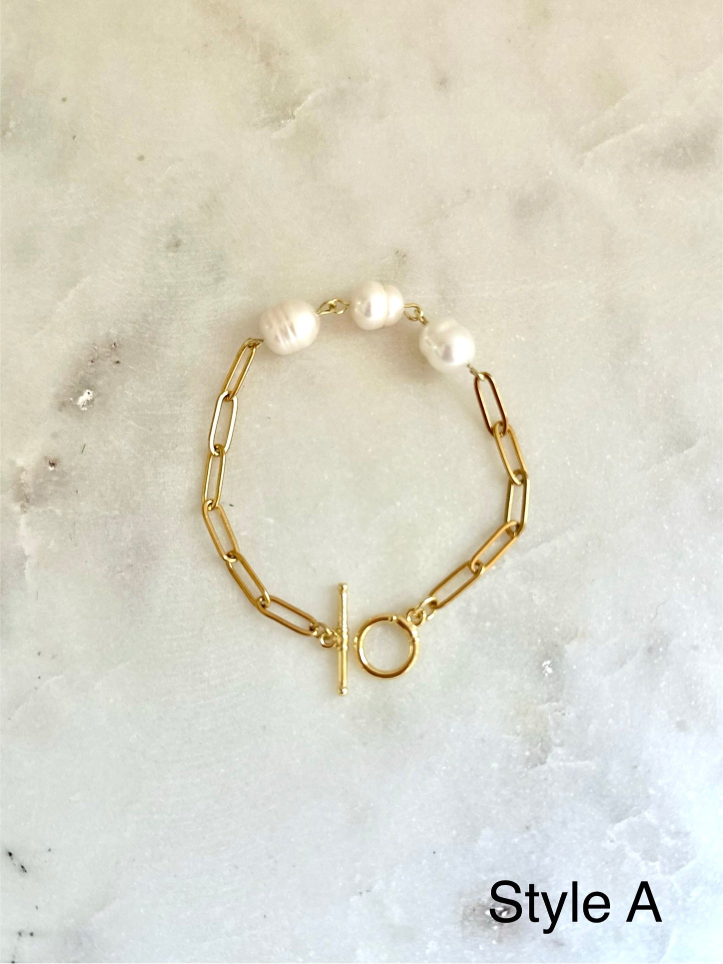 3 Pearl Toggle Bracelet Collection