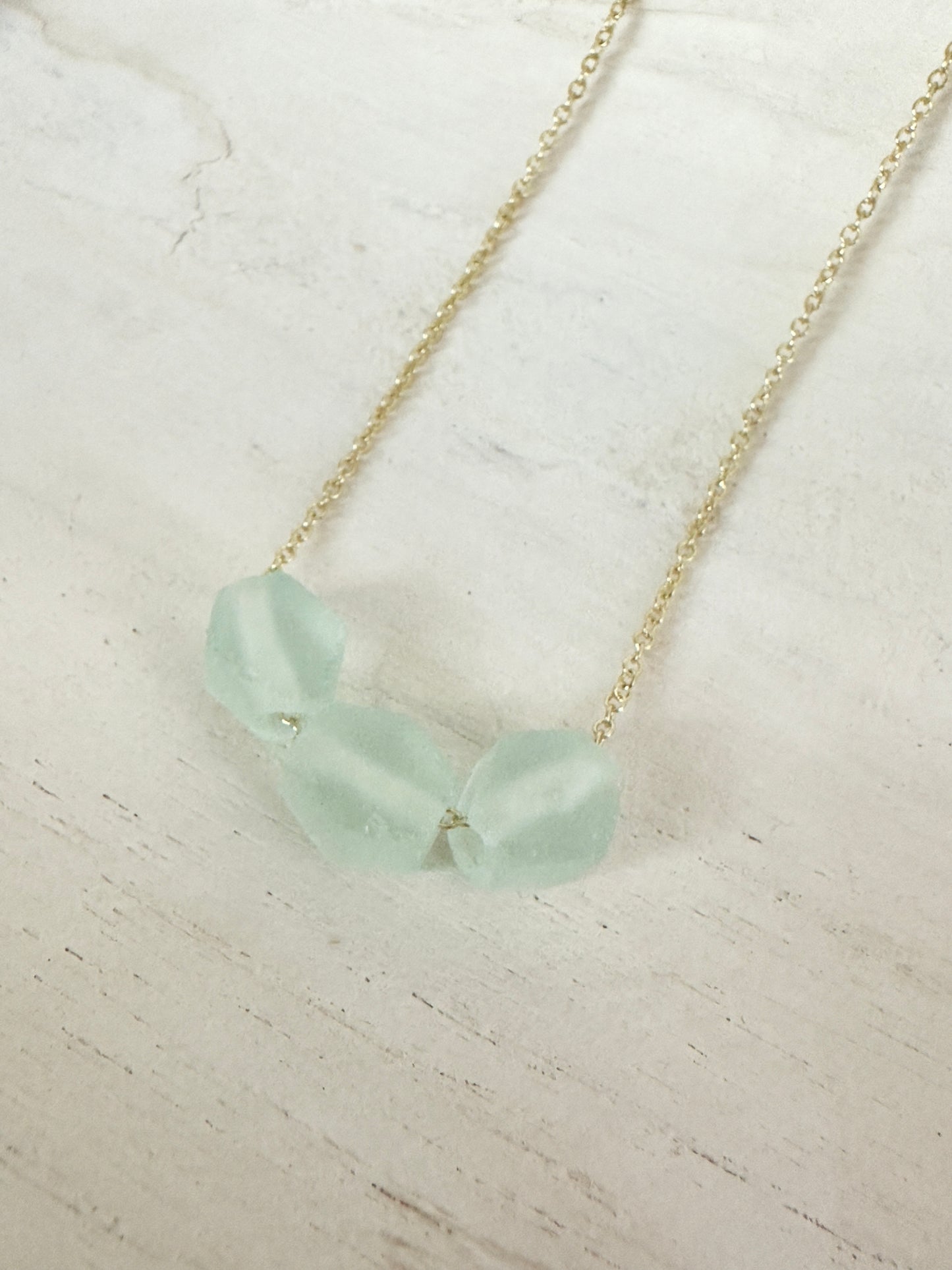 Hexagon Sea Glass Necklace | 2 colors