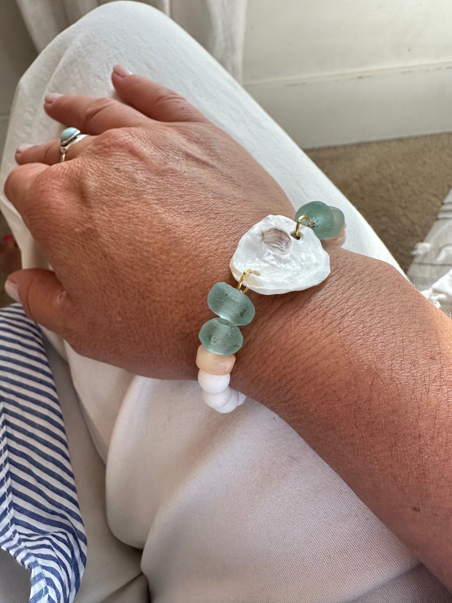 The World is Your Oyster | 14kt Sea Glass bracelet