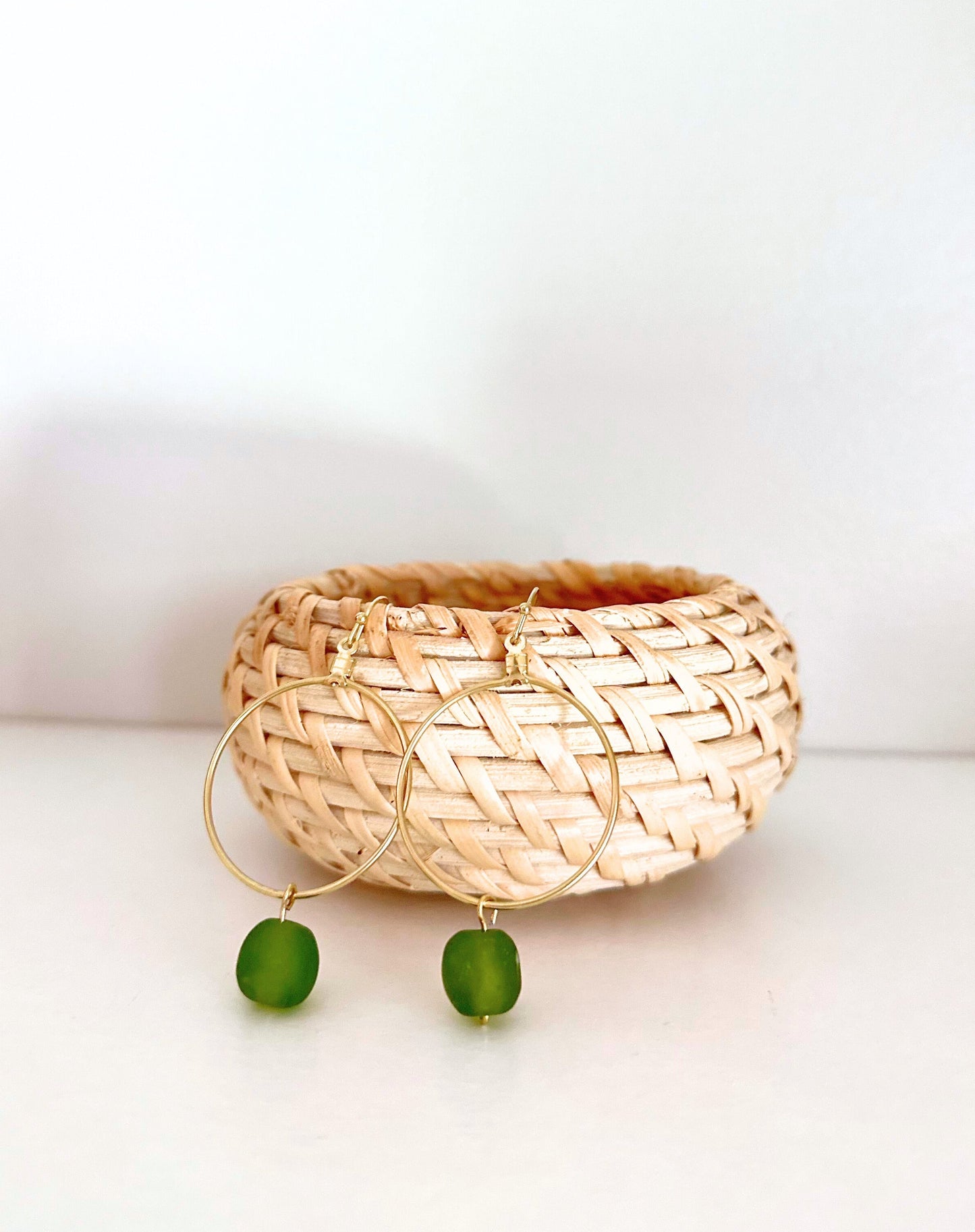 Simply Sea Glass Earrings / 3 Colors