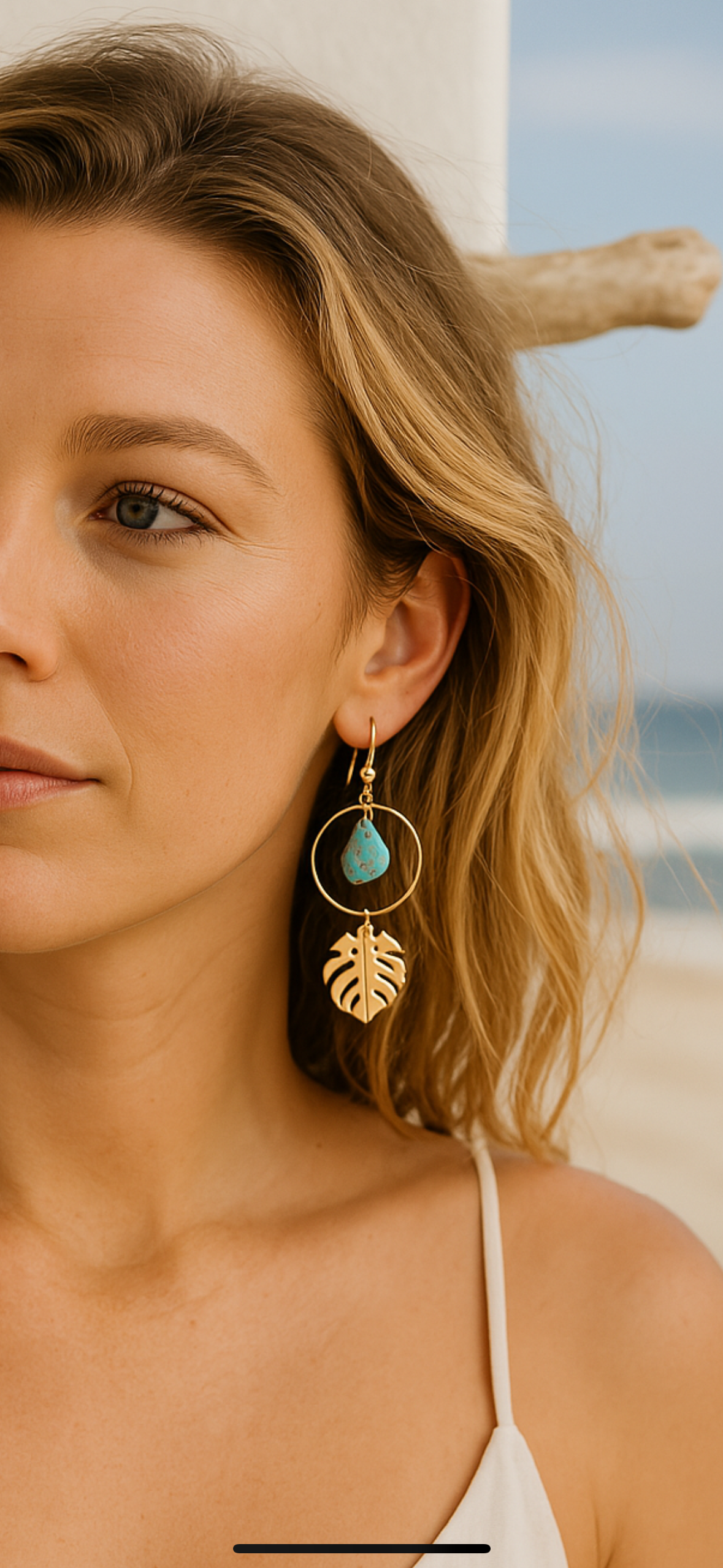 Turquoise + Oyster Shell Earrings