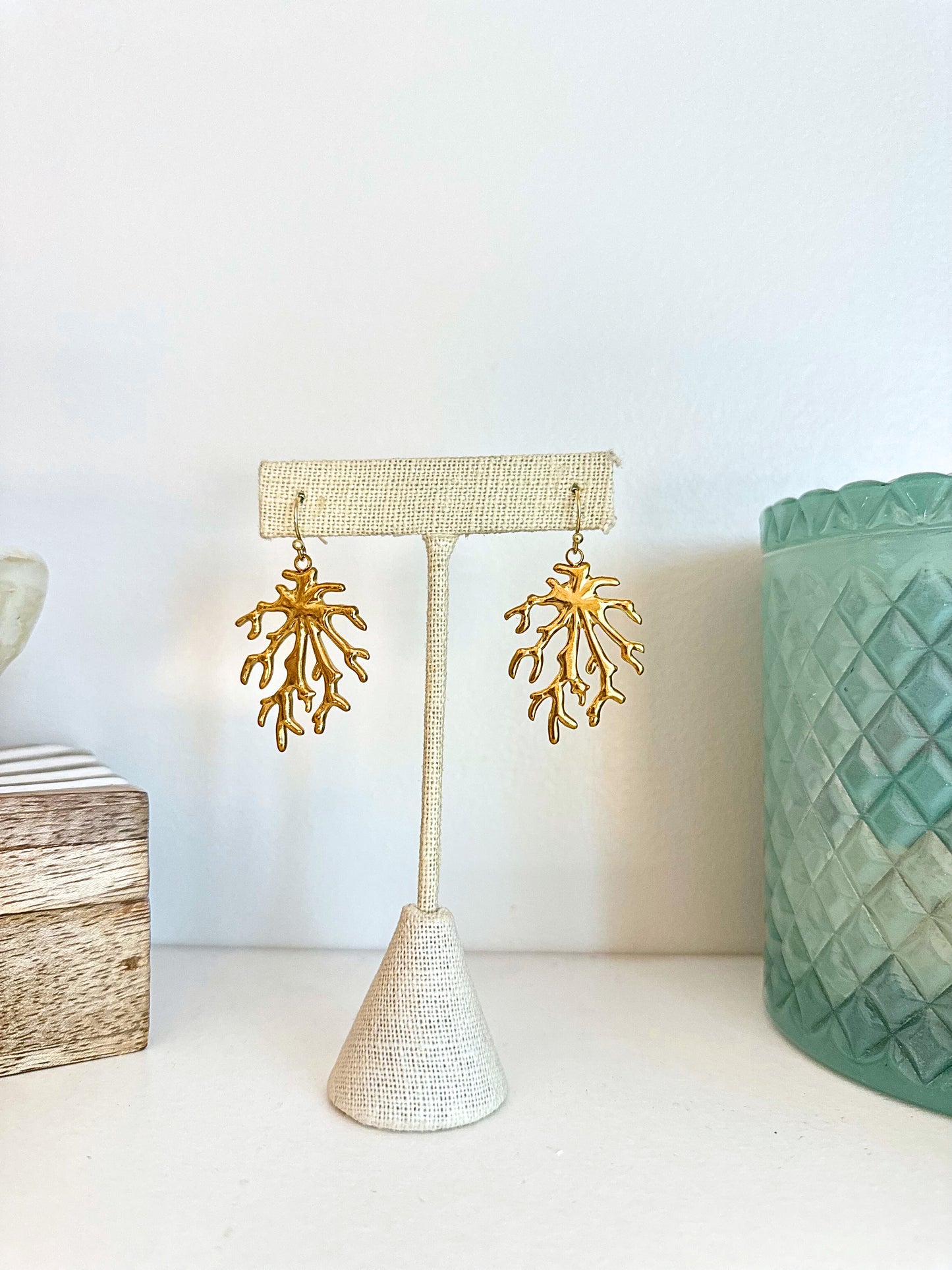 Gold Coral Earrings