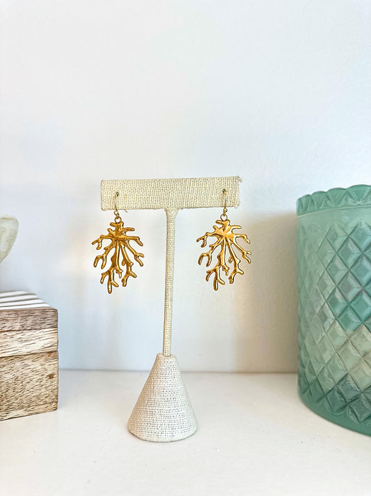 Gold Coral Earrings