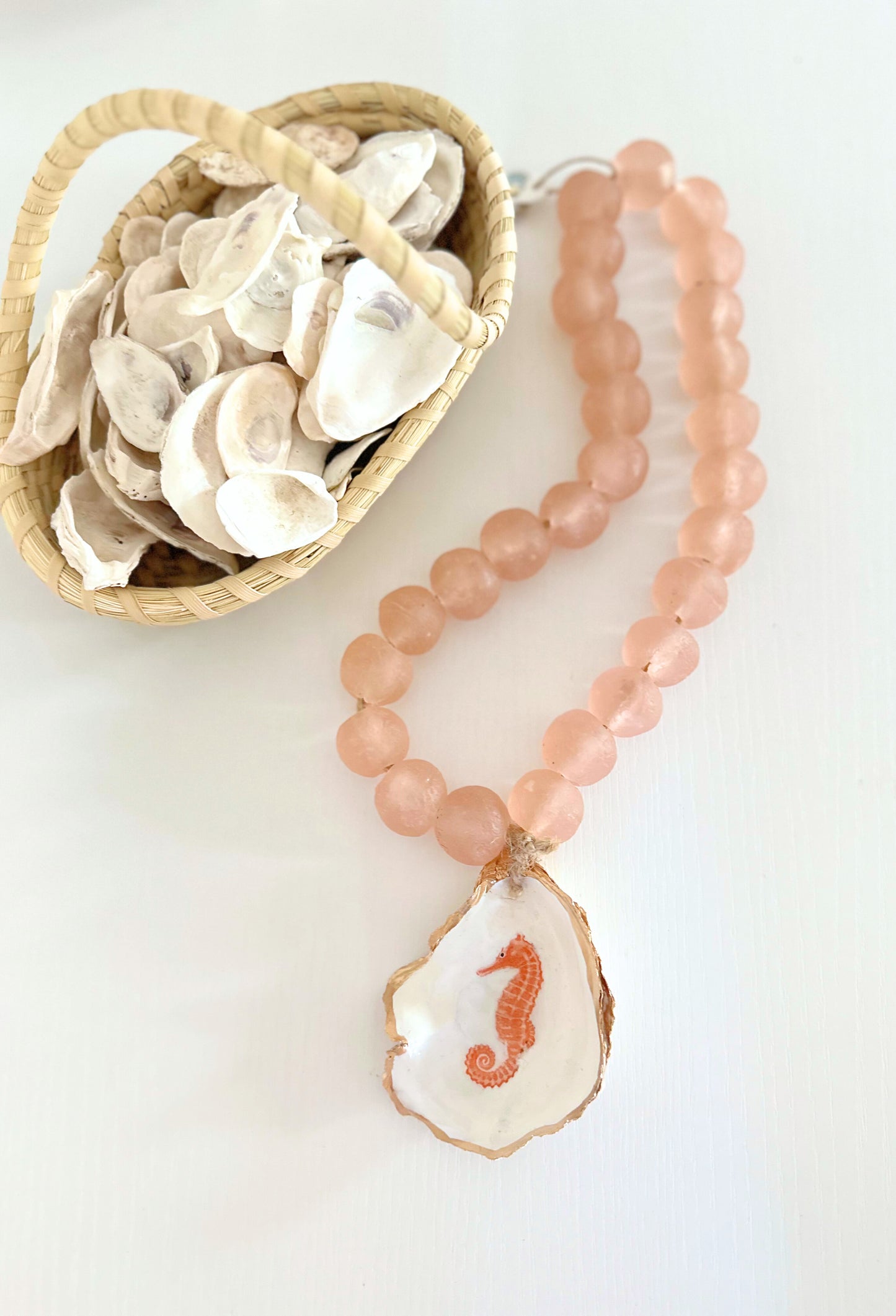 Decorative Sea Glass + Oyster Beads